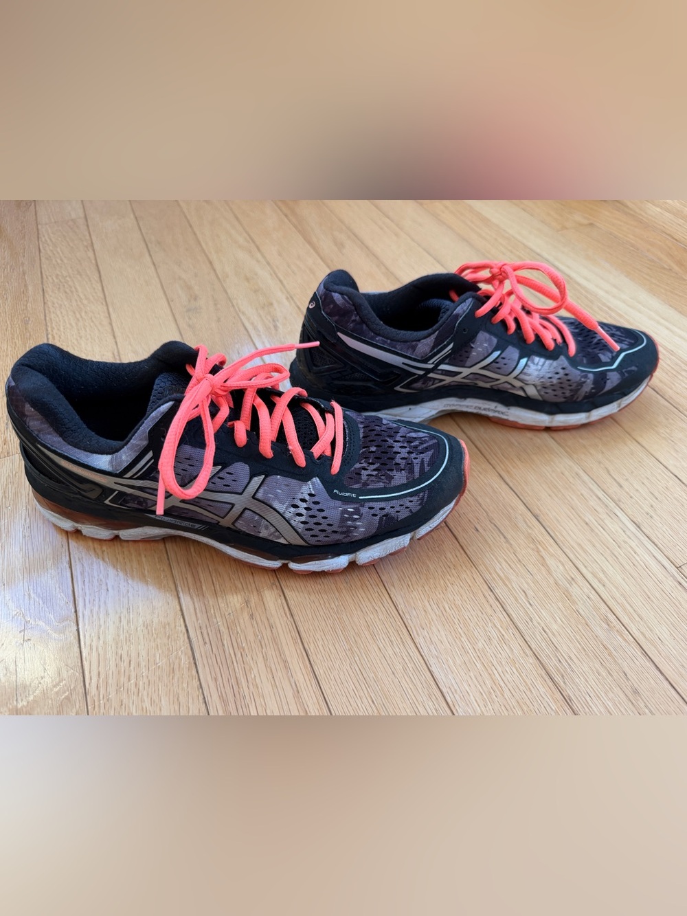 ASICS GEL-Kayano 22 Women’s Running Shoes Black Coral Stability Sneakers